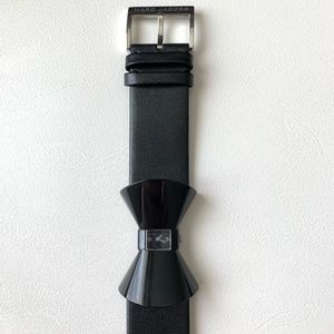 Marc by Marc Jacobs black leather bow watch
